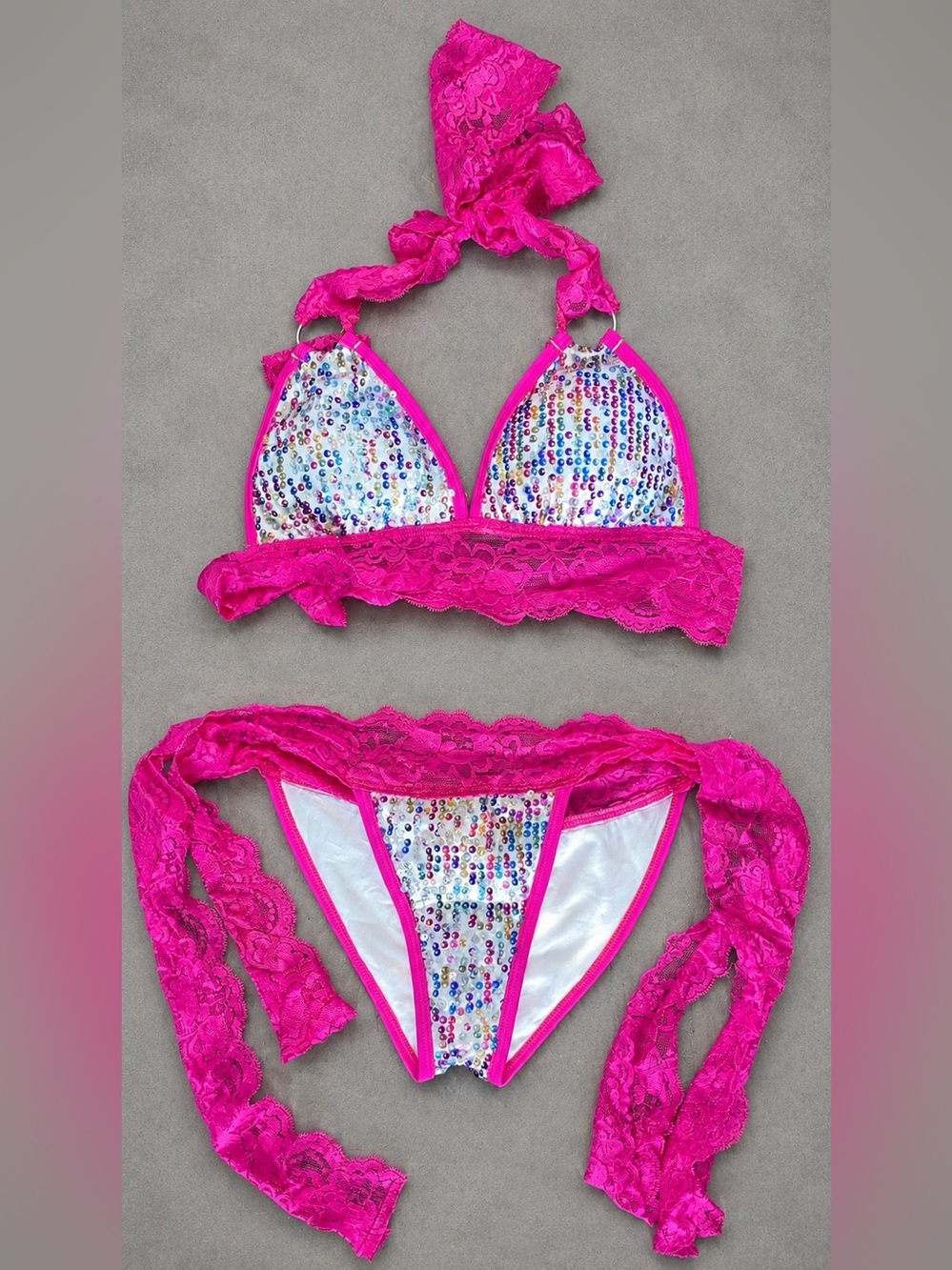 Daisy Corsets Two Piece Sequin Bikini Set - Size Medium